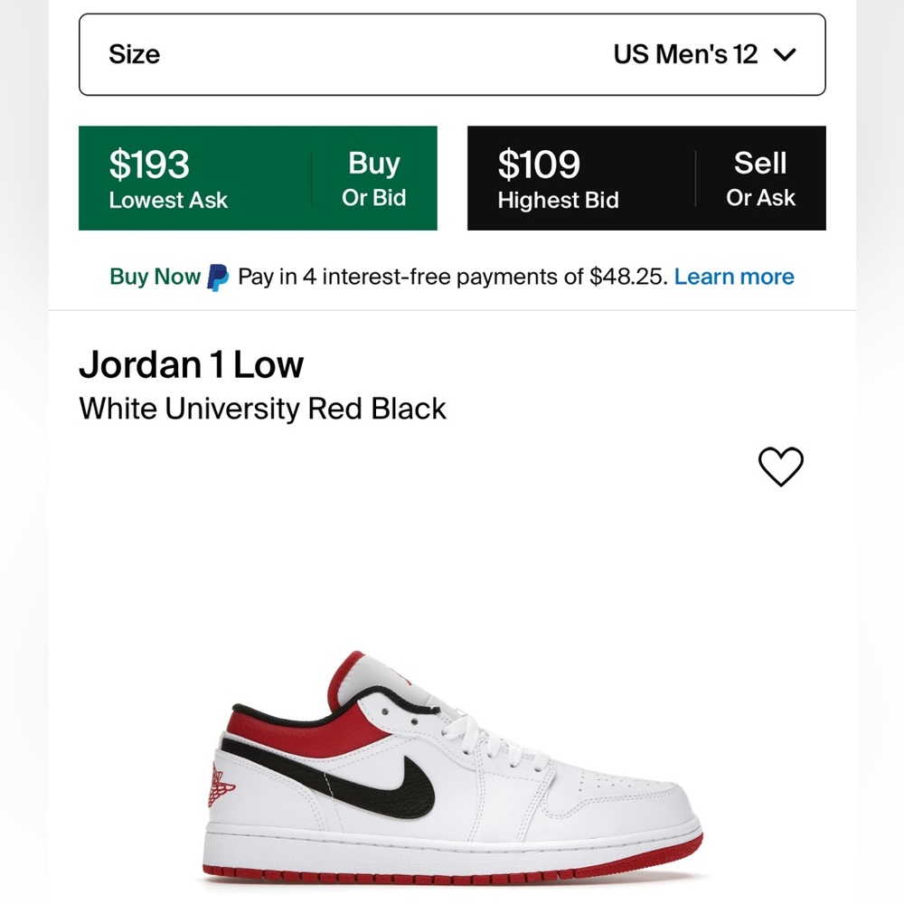 Jordan 1 Low Nike collaboration 
White University White/University Red-Black